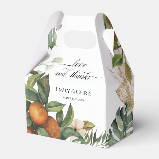 Caja Para Regalos Elegante vegetación de cítricos botánicos (Front Side)