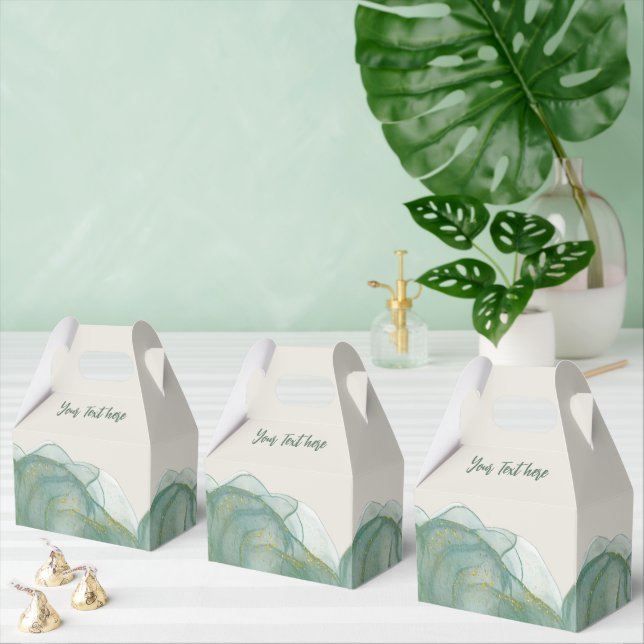 Caja Para Regalos Elegante Verde Brillante Dorado - Personaliza + Lo (Múltiple)