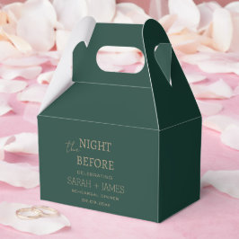 Caja Para Regalos Elegante verde esmeralda la noche antes del Boda