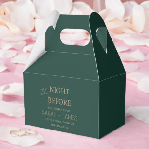 Caja Para Regalos Elegante verde esmeralda la noche antes del Boda