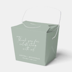 Caja Para Regalos Elegante Verde Salvia Tendencia Escritura Personal