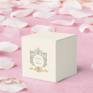 Caja Para Regalos Elegante verde salvia y oro Art Nouveau