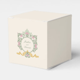Caja Para Regalos Elegante verde salvia y oro Art Nouveau