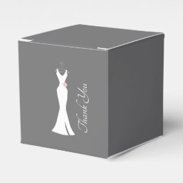 Caja Para Regalos Elegante vestido blanco sobre gris - Diseño sencil
