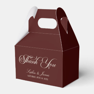 Caja Para Regalos Elegante Vintage Marfil Burgundy Oscuro Boda