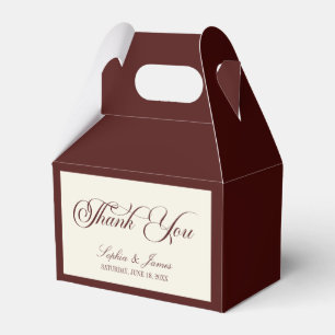 Caja Para Regalos Elegante Vintage Marfil Burgundy Oscuro Boda