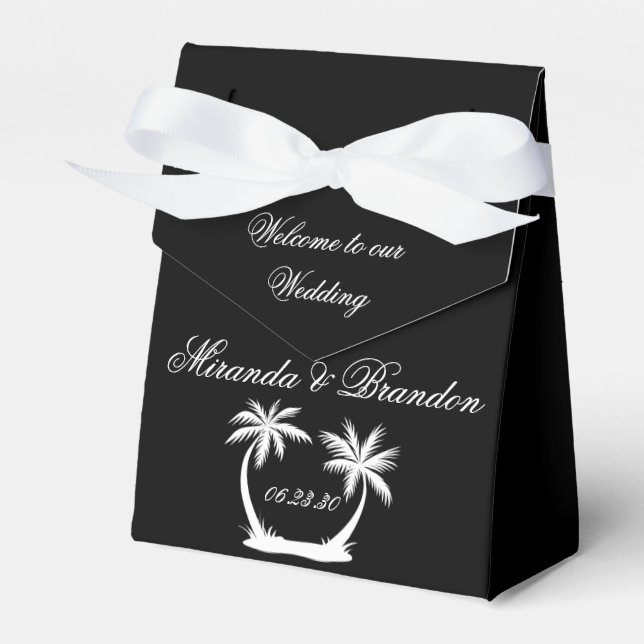 Caja Para Regalos Elegante White Palm Beach Wedding (Front Side)