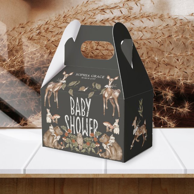 Caja Para Regalos Elegante Winter Woodland Forest Baby Shower (Subido por el creador)