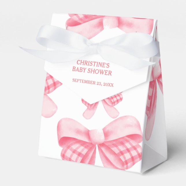 Caja Para Regalos Elegante y Moda Chica Bow Rosado Baby Shower (Front Side)