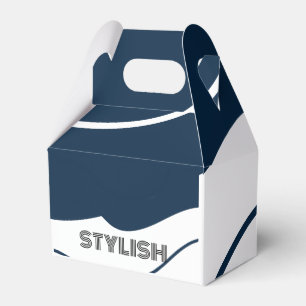 Caja Para Regalos Elegante y moderno azul y blanco