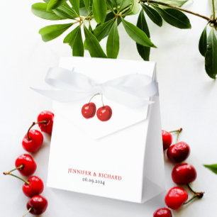Caja Para Regalos Elegante y sencillo Boda de cerezas rojas blancas