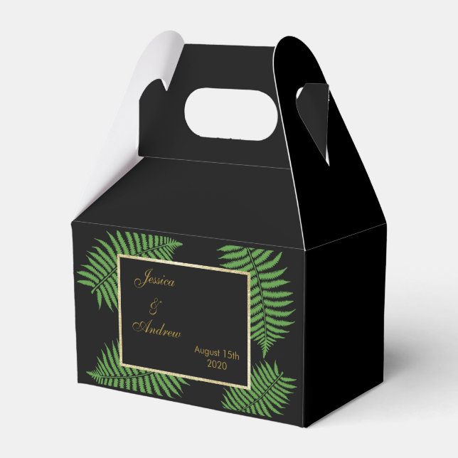 Caja Para Regalos Elegante y sofisticada boda de helecho (Front Side)