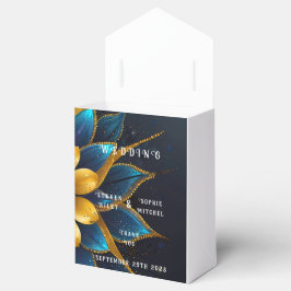 Caja Para Regalos Elegante zafiro y Boda floral de oro