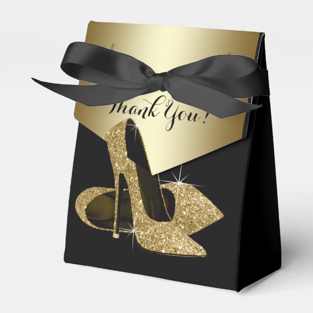 Caja Para Regalos Elegante zapato de tacón de tacón negro y Purpurin (Front Side)