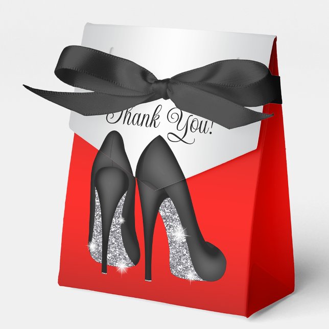 Caja Para Regalos Elegante zapato de tacón rojo negro alto (Subido por el creador)