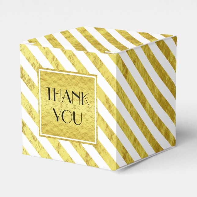 Caja Para Regalos Elegantes bandas de oro Gracias (Costado Anverso)