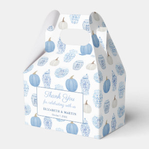 Caja Para Regalos Elegantes Calabazas Azules Y Blancas Ducha De Boda