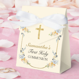 Caja Para Regalos Elegantes Chicas Crema Floral 1ª Santa Comunión