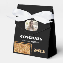 Caja Para Regalos Elegantes felicitaciones Graduado Purpurina de Oro