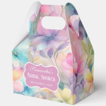 Elegantes flores de acuarela pastel para ducha de 