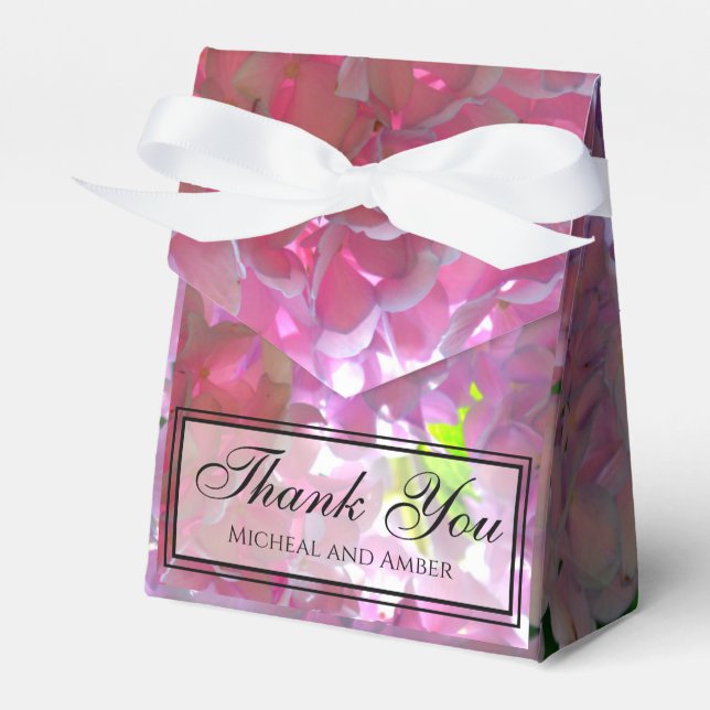 Caja Para Regalos Elegantes flores de boho rosa flores hortensias (Front Side)