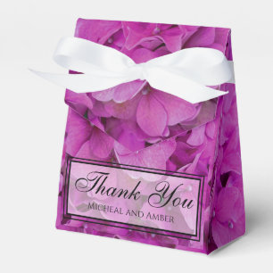 Caja Para Regalos Elegantes flores magenta rosas hortensias 