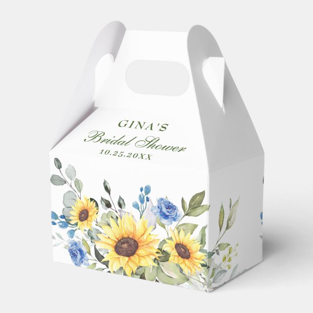 Caja Para Regalos Elegantes girasoles Eucalyptus Floral Bridal Showe (Reverso)