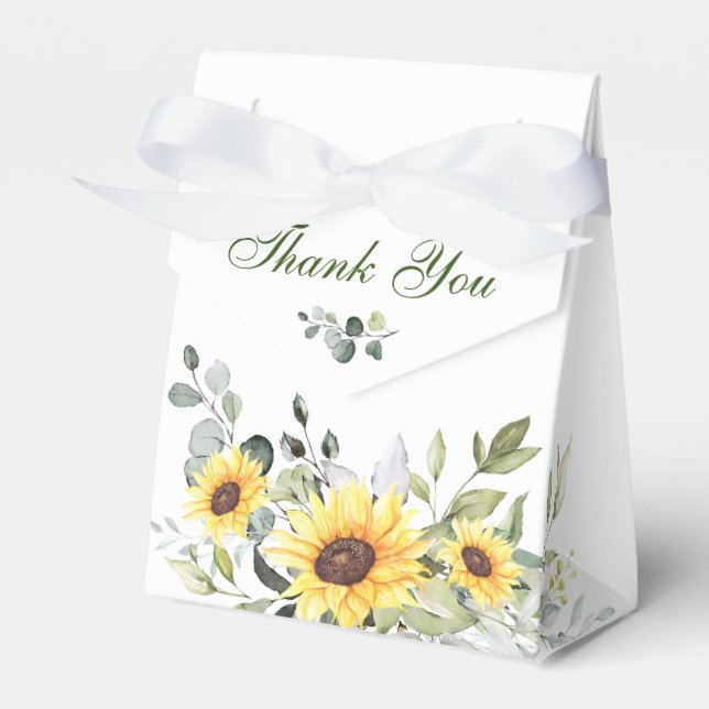Caja Para Regalos Elegantes girasoles Eucalyptus Floral Bridal Showe (Front Side)