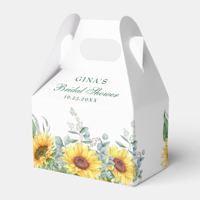 Caja Para Regalos Elegantes girasoles Eucalyptus Floral Bridal Showe (Reverso)