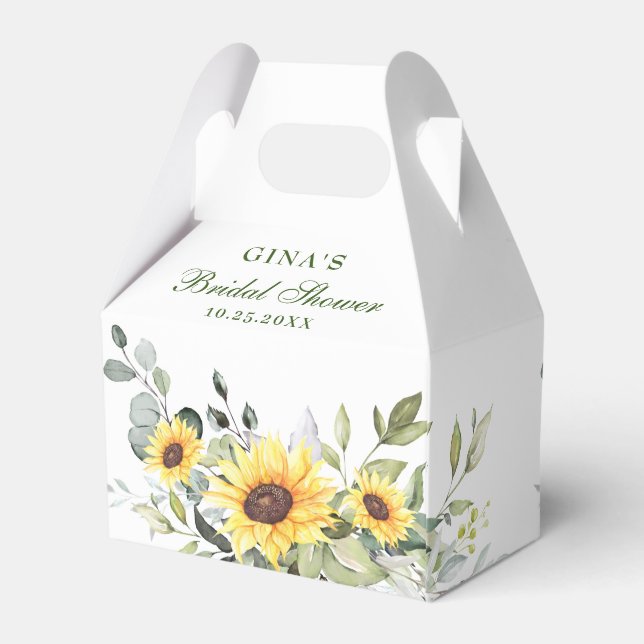 Caja Para Regalos Elegantes girasoles Eucalyptus Regalo Floral (Reverso)