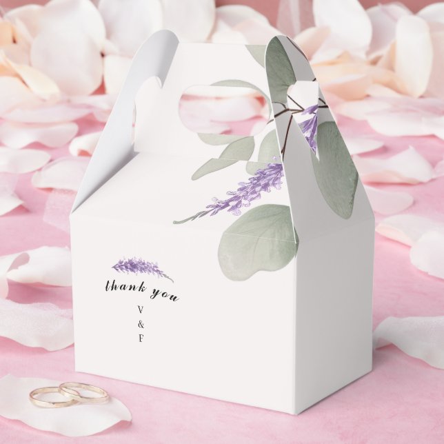 Caja Para Regalos Elegantes hojas de lavanda Eucalyptus (Boda)