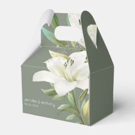 Caja Para Regalos Elegantes Lilies Blancos Florales