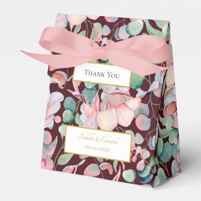 Caja Para Regalos Elegantes marcos geométricos de anémona rosada de  (Front Side)