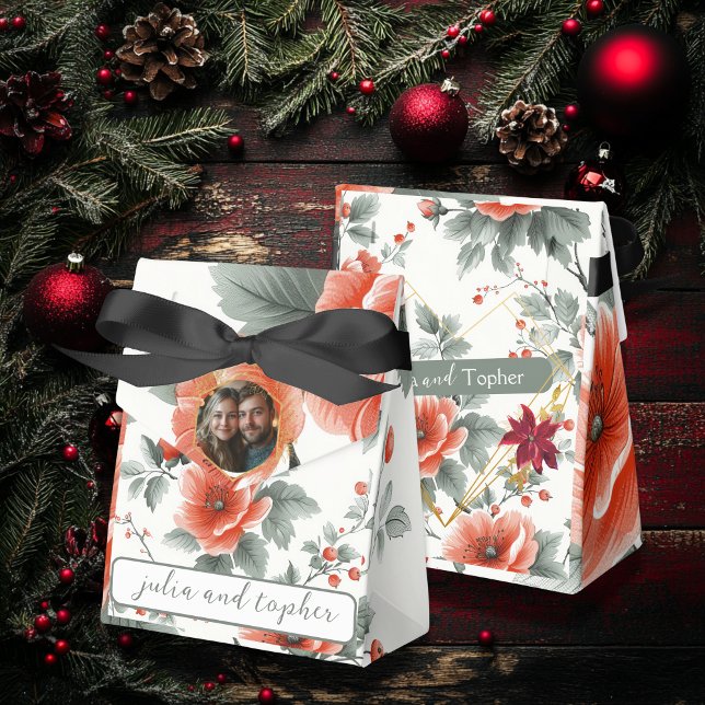 Caja Para Regalos Elegantes Navidades Boda Floral con foto romántica (Subido por el creador)