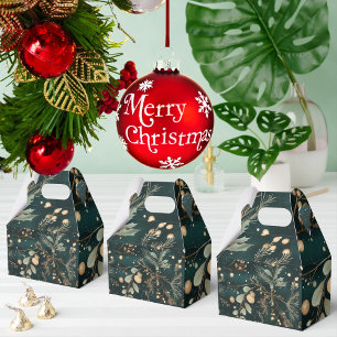 Caja Para Regalos Elegantes Navidades botánicos verdes