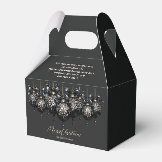 Caja Para Regalos Elegantes Navidades de oro negro en baubles de luj