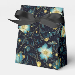 Caja Para Regalos Elegantes Navidades florales de Medianoche azules 
