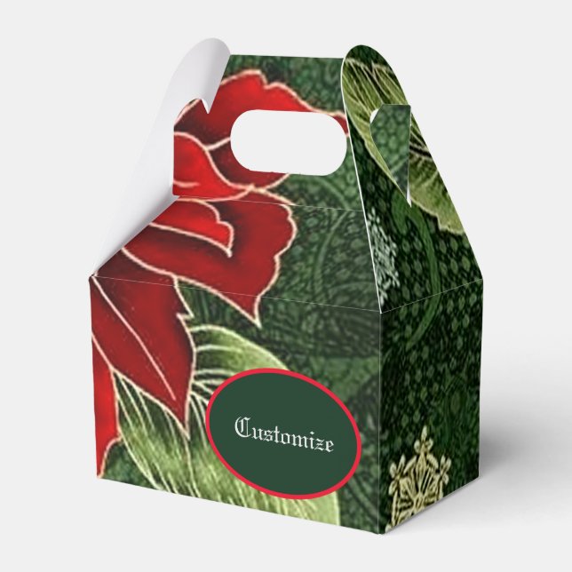 Caja Para Regalos Elegantes Navidades Poinsettia Gable (Front Side)