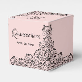 Caja Para Regalos Elegantes negras nadando en la quinceañera rosa Ru