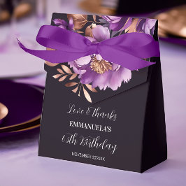 Caja Para Regalos Elegantes peonías de oro de rosa púrpura florales 