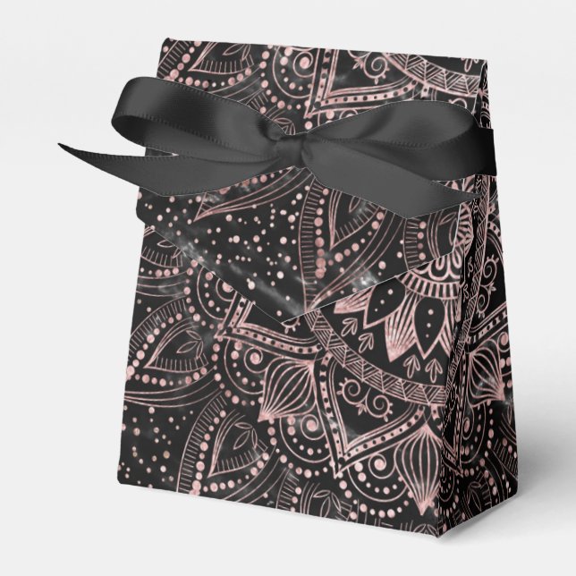 Caja Para Regalos Elegantes puntos de oro Rosa Mandala Marble (Front Side)