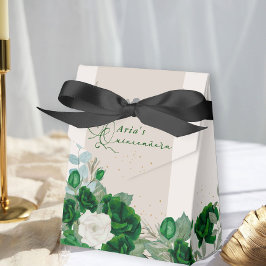 Caja Para Regalos Elegantes Rosas florales Quinceanera Emerald Green