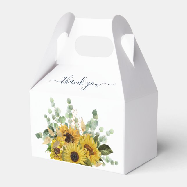 Caja Para Regalos Elegantes Sunflowers Gracias (Front Side)