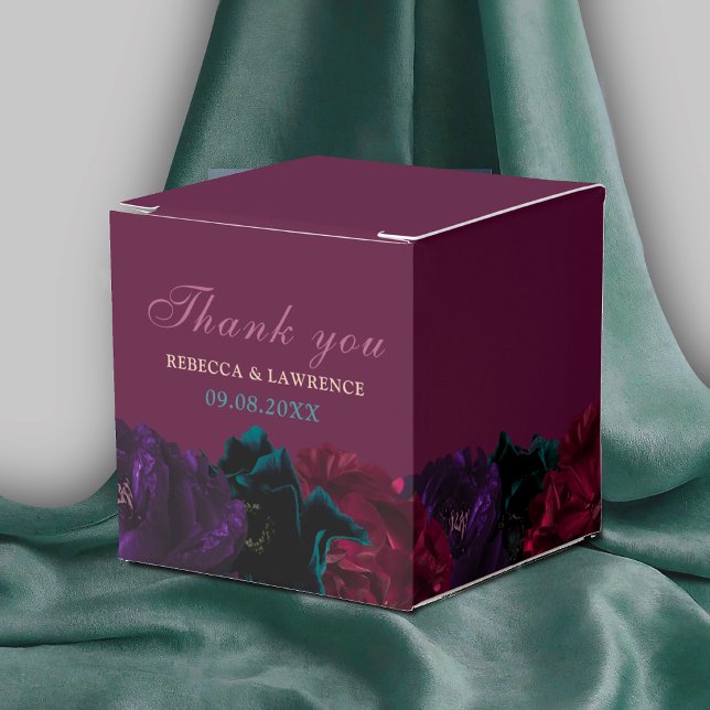 Caja Para Regalos Elegantes tonos de joyas flores boda burdeos (Subido por el creador)