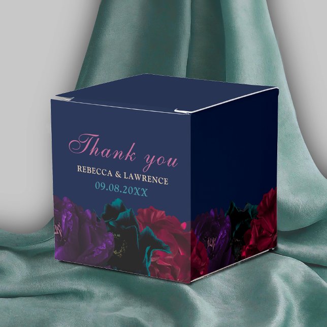 Caja Para Regalos Elegantes tonos de joyas flores negro oscuro favor (Subido por el creador)