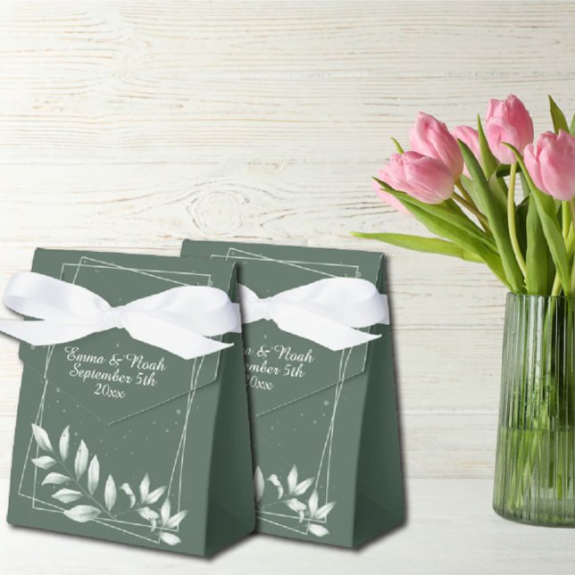 Caja Para Regalos Elegantes y románticas hojas verdes (Subido por el creador)