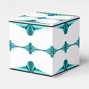 Caja Para Regalos Elementos Art Deco en verde verde azulado