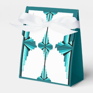 Caja Para Regalos Elementos Art Deco en verde verde azulado