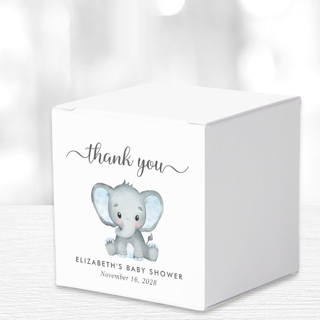 Caja Para Regalos Elephant Baby Boy Shower Gracias (Subido por el creador)