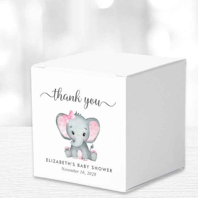 Caja Para Regalos Elephant Baby Girl Shower Gracias (Subido por el creador)